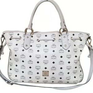MCM White Leather Bag